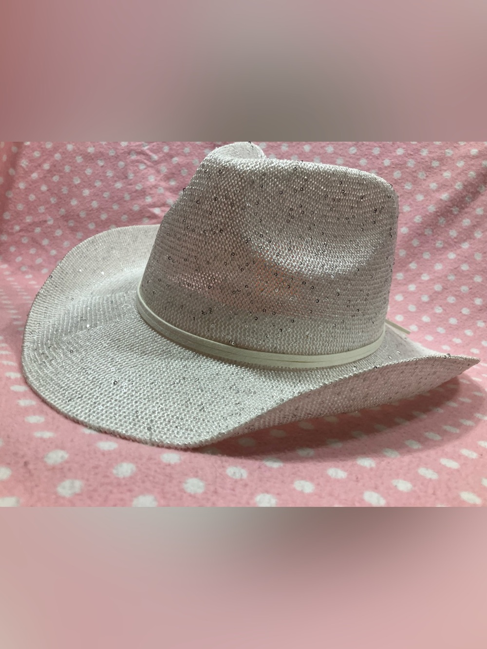 Stylish Women's White Straw Cowboy Hat - Picture 4 of 14